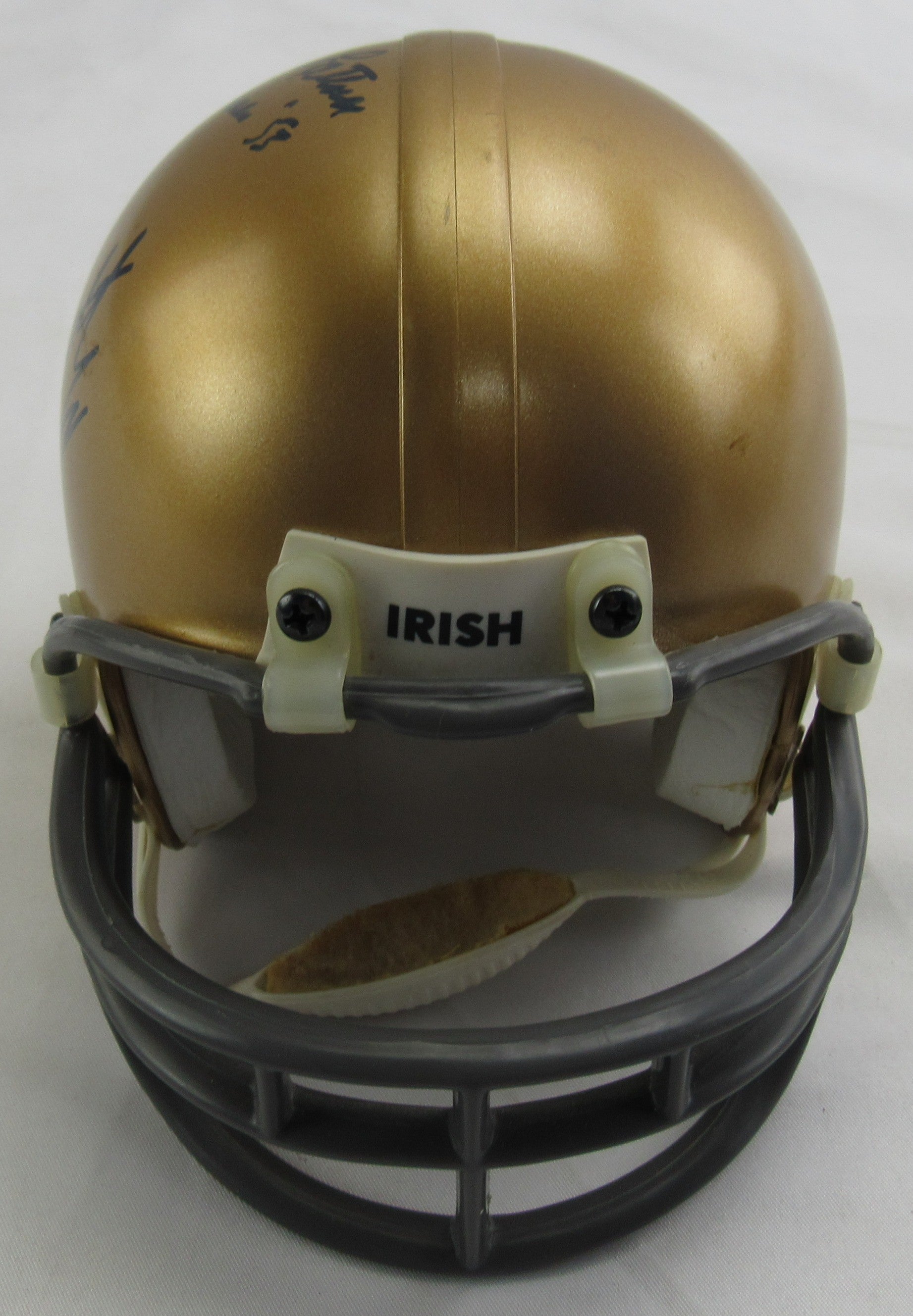 Johnny Lattner and Terry Hanratty Signed Auto Mini Helmet JSA CM07482 - Image 1